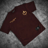 //03-SP1 | Shadow Ops T-Shirt - Burgundy (Gold Edition - Oversized) - Spartathletics