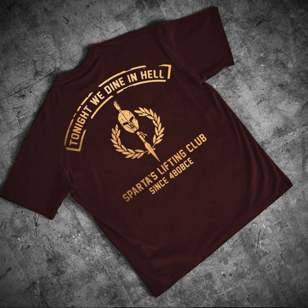 //03-SP1 | Shadow Ops T-Shirt - Burgundy (Gold Edition - Oversized) - Spartathletics