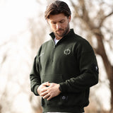 //03-SP1 | Shadow Ops 1/4 Zip Sweater - Military Green (Oversized - Fully Customizable)