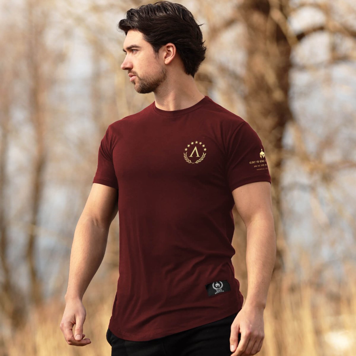 Glory T Shirt Burgundy x Gold Leonidas EU Spartathletics