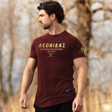 Nemesis T-Shirt - Burgundy x Gold (Leonidas) - EU 🇪🇺 | Spartathletics