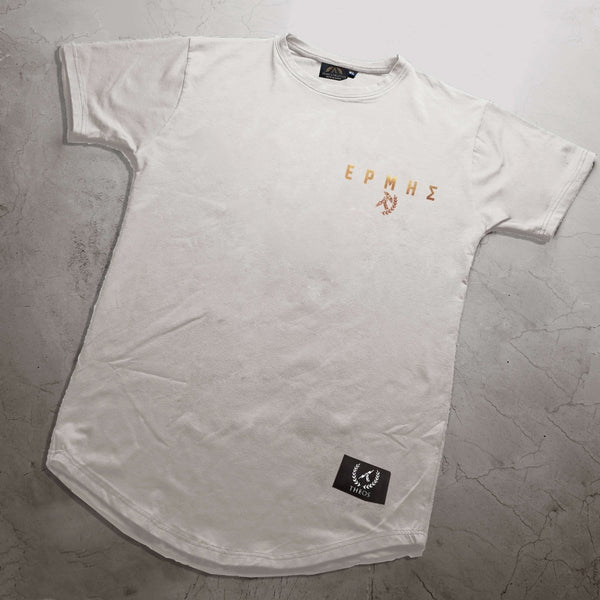 Theos T-Shirt - Arctic White x Gold (Hermes) - Spartathletics