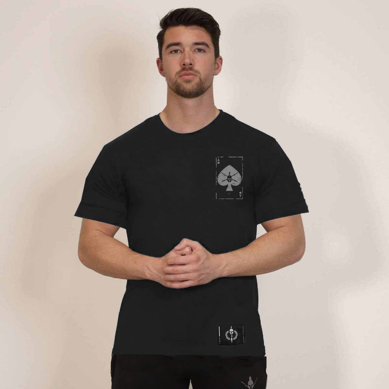 //03-SP1 | Shadow Ops T-Shirt - Onyx "No Fear, Only Bravery" (Oversized) - Spartathletics