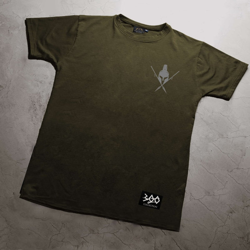 300 T-Shirt - Olive Green (Performance Line) - Spartathletics