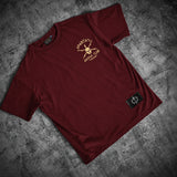 Agoge Club T-Shirt - Burgundy (Gold Edition - Oversized)