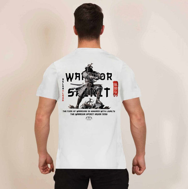 Classic Heritage T-Shirt - Arctic White 'Warrior Spirit' (Oversized) - Spartathletics