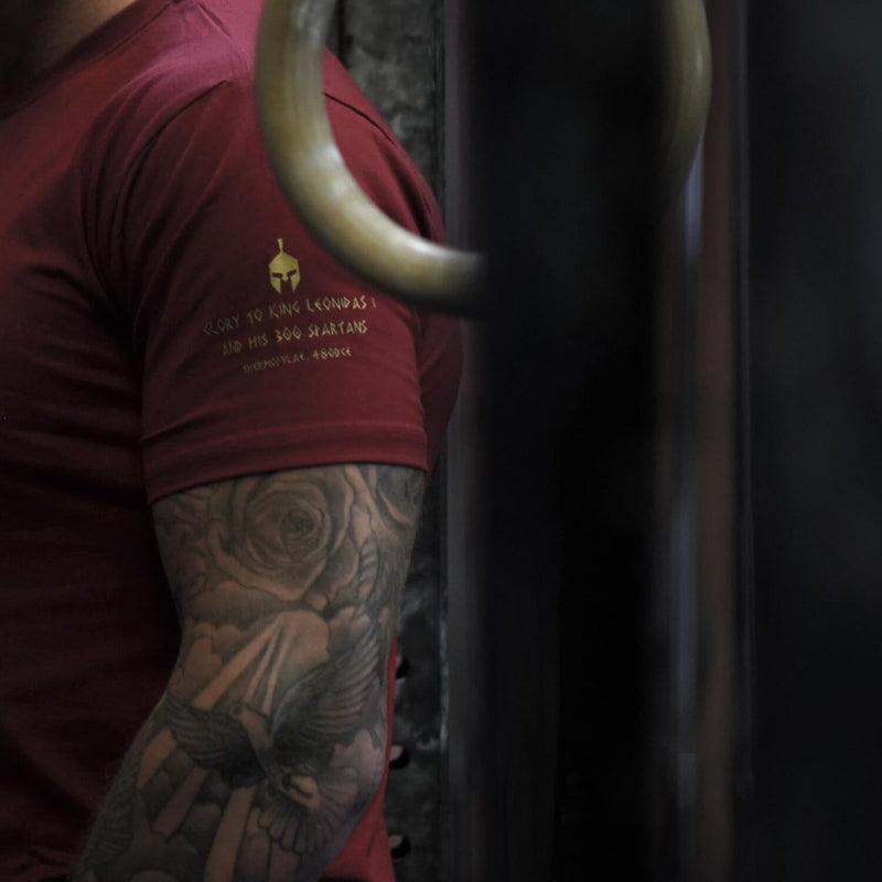 Glory T-Shirt - Burgundy x Gold (Leonidas) - EU 🇪🇺 | Spartathletics