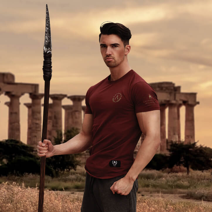 Glory T-Shirt - Burgundy x Gold (Leonidas) - EU 🇪🇺 | Spartathletics