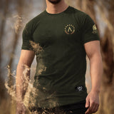 Glory T-Shirt - Forest Green x Gold (Ares) - EU 🇪🇺 | Spartathletics