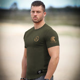 Glory T-Shirt - Forest Green x Gold (Ares) - Spartathletics