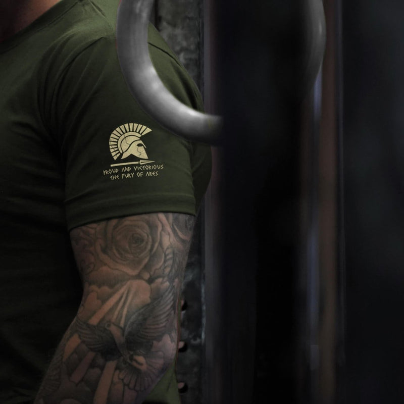 Glory T-Shirt - Forest Green x Gold (Ares) - EU 🇪🇺 | Spartathletics