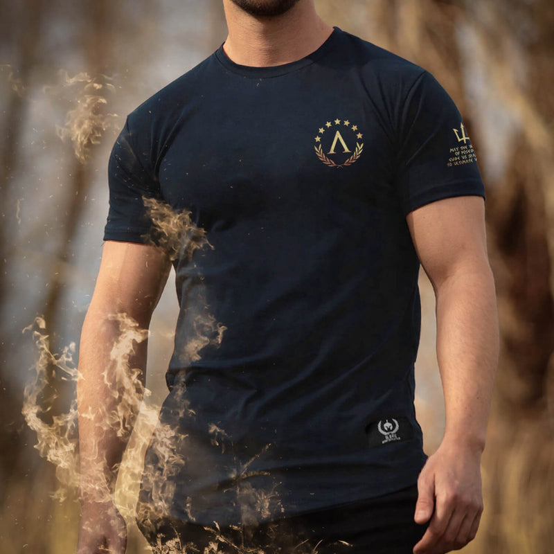 Glory T-Shirt - Navy x Gold (Poseidon) - EU 🇪🇺 | Spartathletics