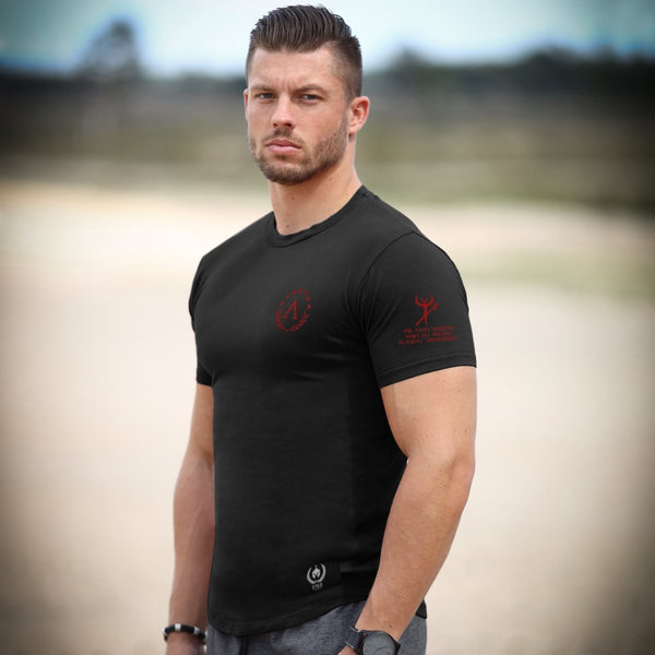 Glory T-Shirt - Onyx x Lava Red (Hades) - Spartathletics