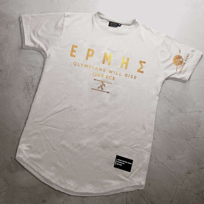 Nemesis T-Shirt - Arctic White x Gold (Hermes) - Spartathletics