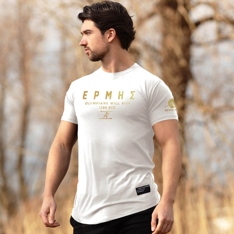 Nemesis T-Shirt - Arctic White x Gold (Hermes) - EU 🇪🇺 | Spartathletics