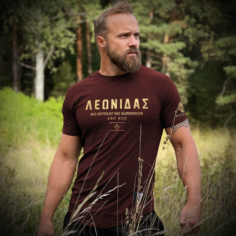 Nemesis T-Shirt - Burgundy x Gold (Leonidas) - EU 🇪🇺 | Spartathletics