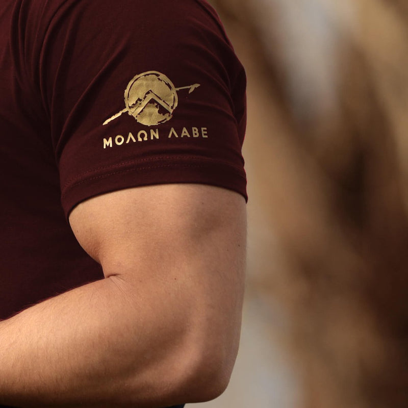 Nemesis T-Shirt - Burgundy x Gold (Leonidas) - EU 🇪🇺 | Spartathletics