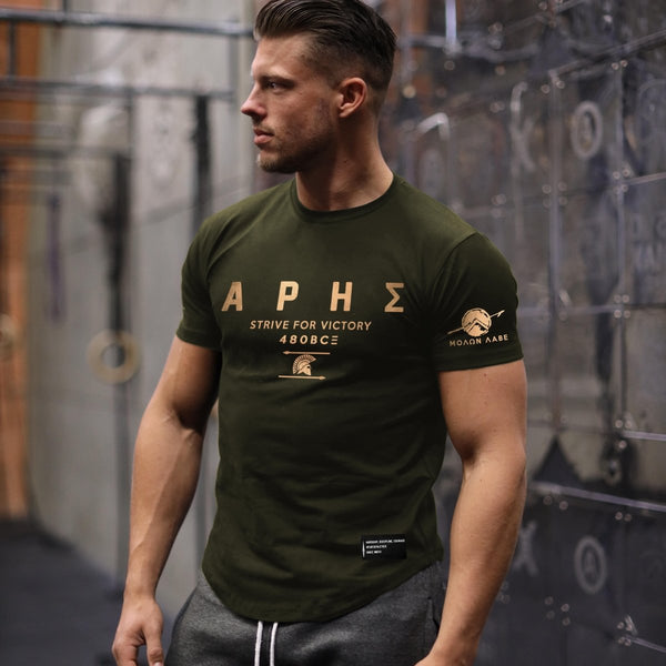Nemesis T-Shirt - Forest Green x Gold (Ares) - Spartathletics