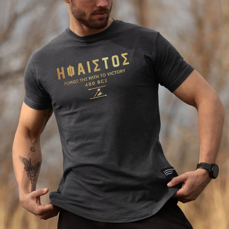 Nemesis T-Shirt - Granite x Gold (Hephaistos) - EU 🇪🇺 | Spartathletics