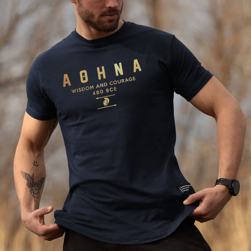 Nemesis T-Shirt - Navy x Gold (Athena) - EU 🇪🇺 | Spartathletics