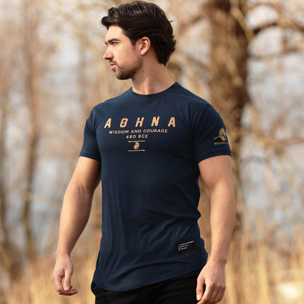 Nemesis T-Shirt - Navy x Gold (Athena) - EU 🇪🇺 | Spartathletics