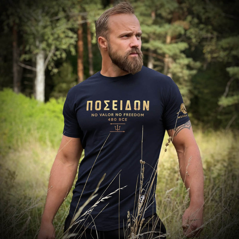 Nemesis T-Shirt - Navy x Gold (Poseidon) - EU 🇪🇺 | Spartathletics