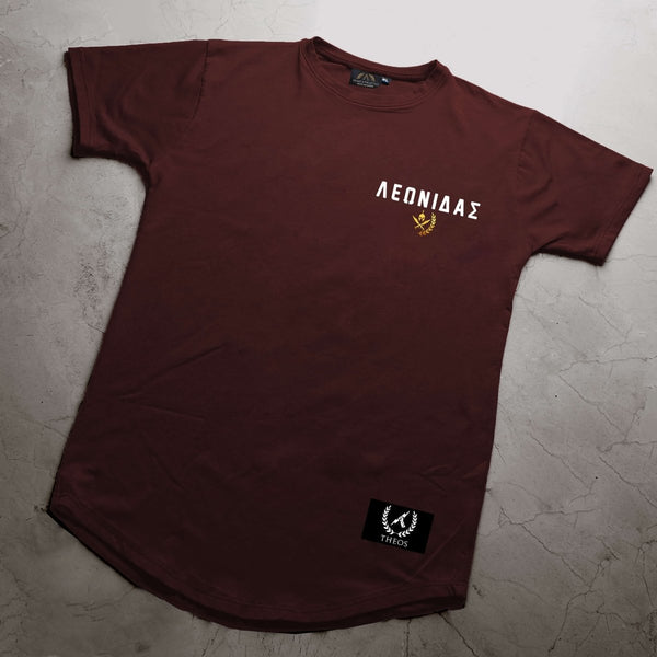 Theos T-Shirt - Burgundy x Gold (Leonidas) - Spartathletics