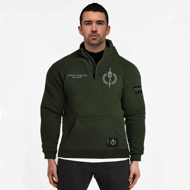 //03-SP1 | Shadow Ops 1/4 Zip Sweater - Military Green (Oversized - Fully Customizable)